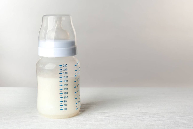 Image of milk in a toddler bottle