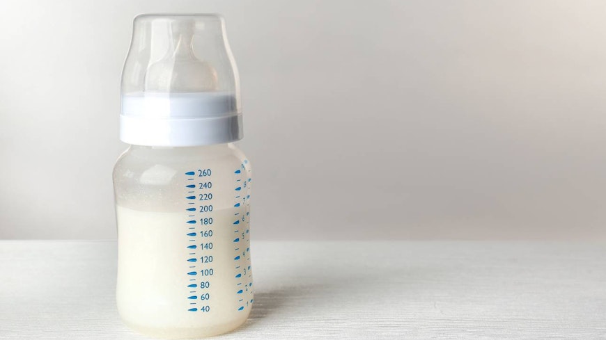 Image of milk in a toddler bottle