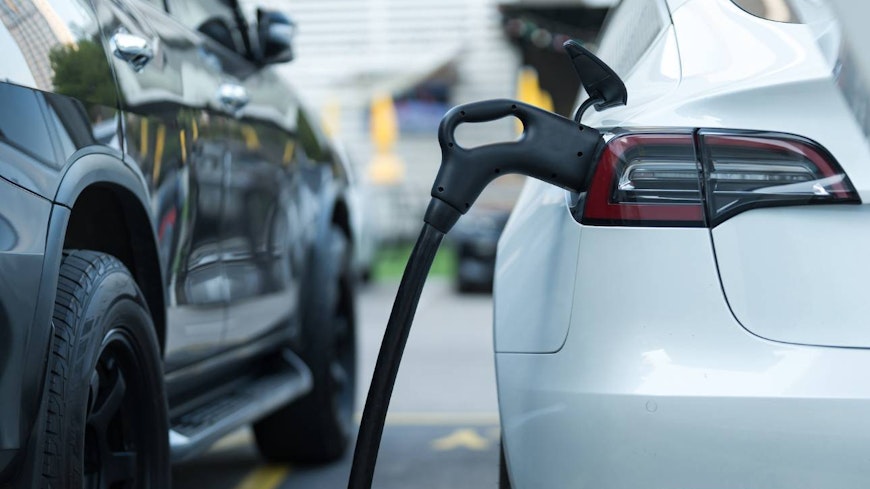 Image of an electric car charging