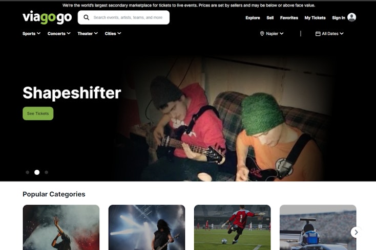 Image of Viagogo website