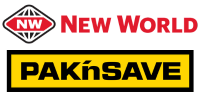 New World and Pak'nsave logos.