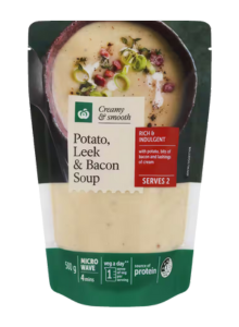 Chilled ready-to-eat soup packaging.