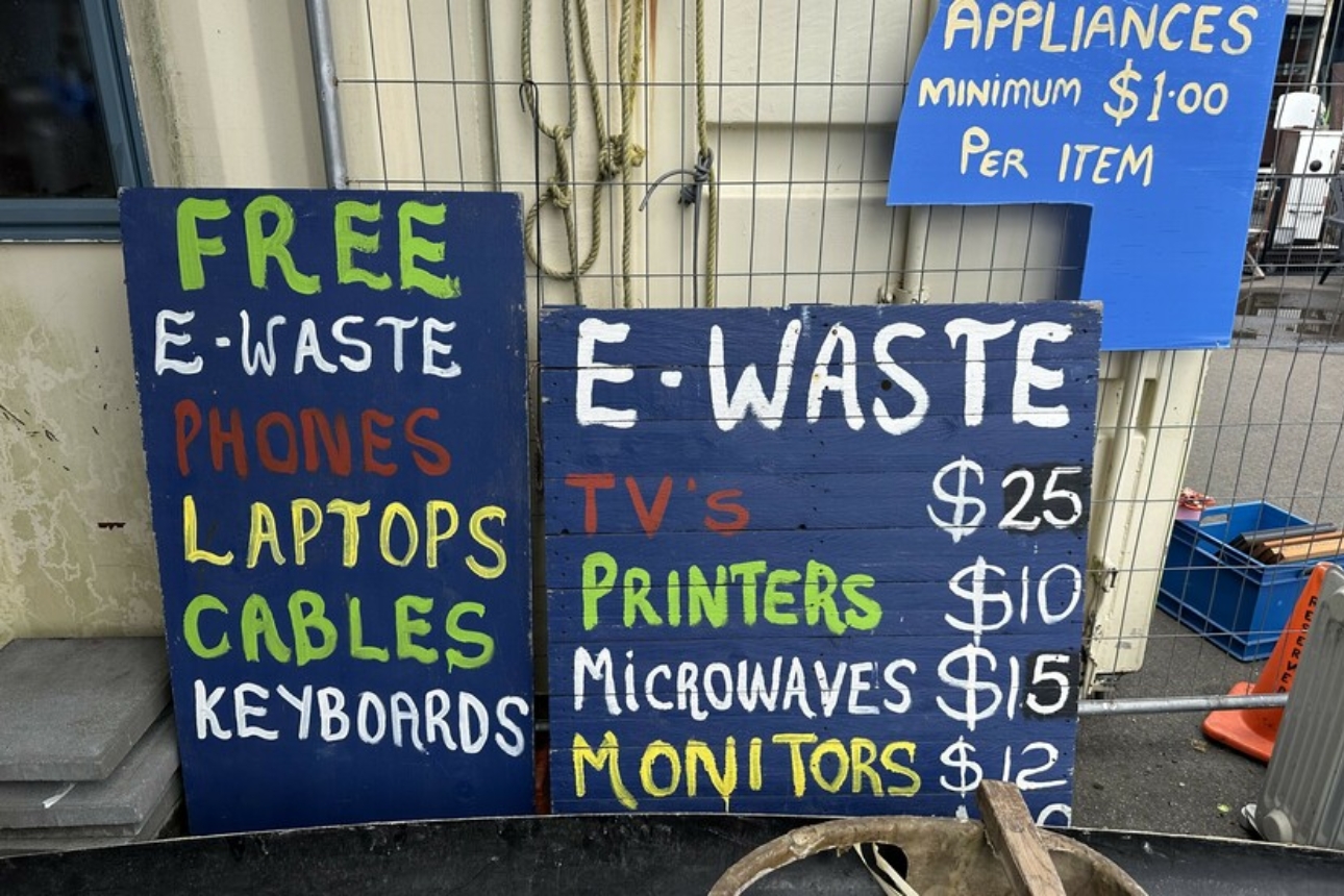 E-waste signs.