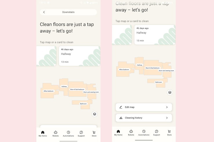 Swipe up to reveal map editing – not obvious!