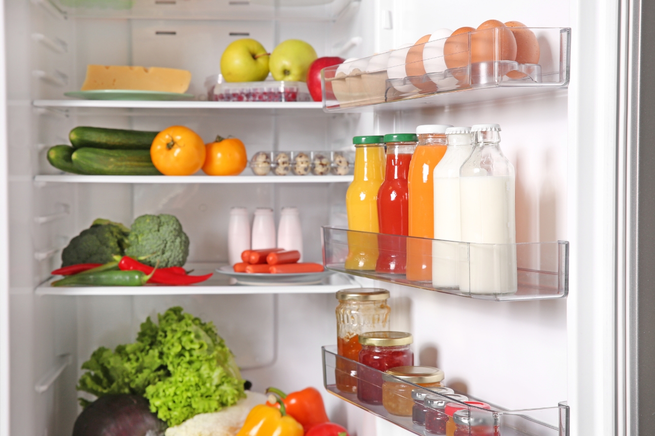 Fridge interior.