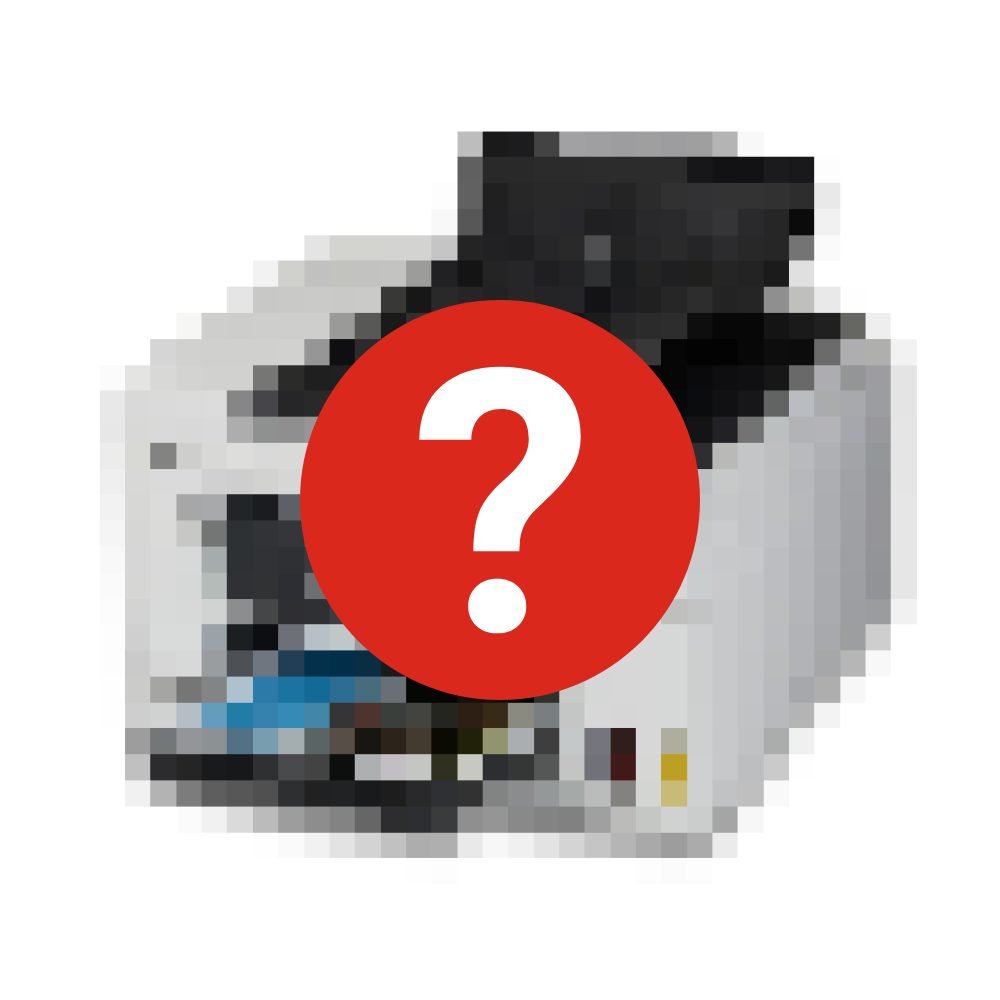Graphic of printer with question mark symbol.