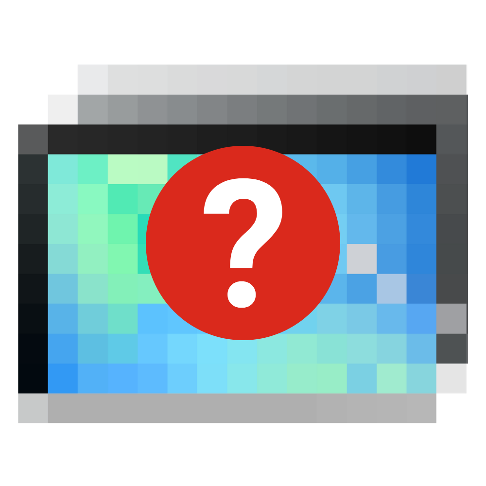 Graphic of tablet with question mark symbol.