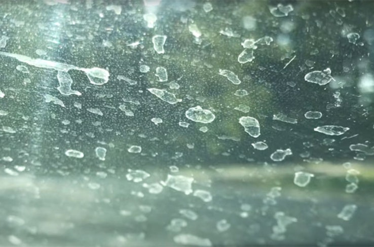 Water spots on window.