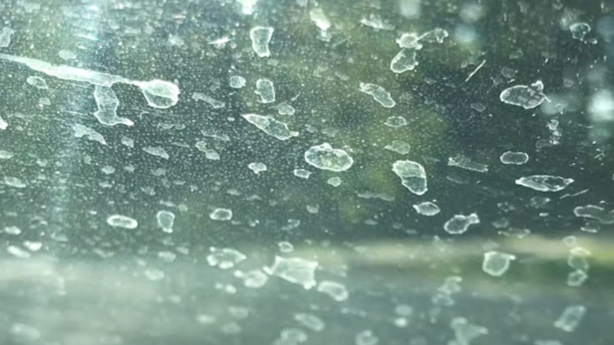 Water spots on window.