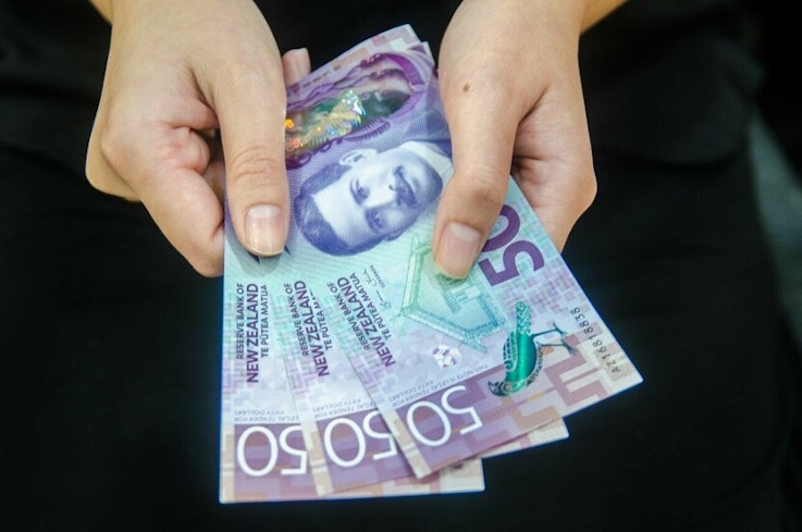 Person saving money.