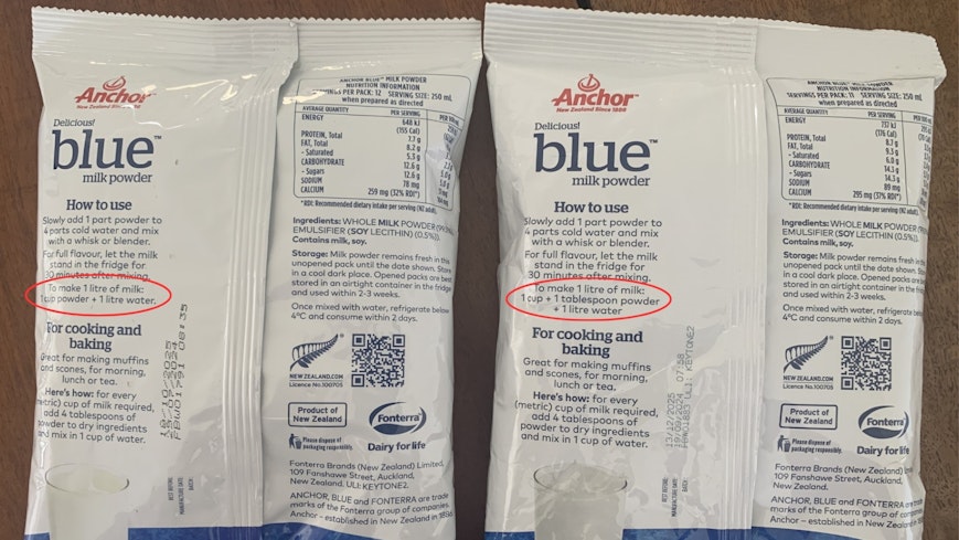 Anchor blue milk powder.