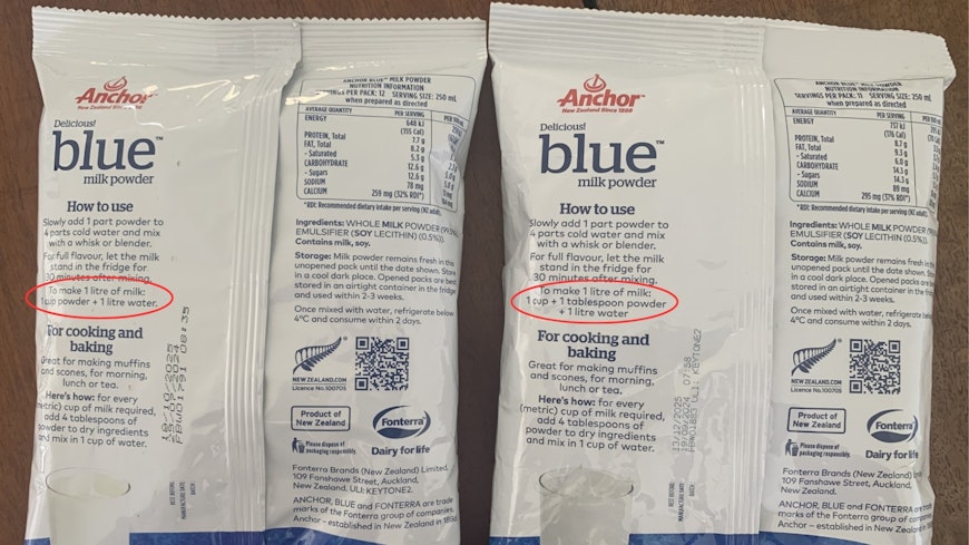 Anchor blue milk powder.